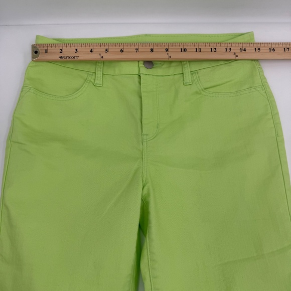 Chicos Jeans Women Small NEW Green Neon Slim Leg Capri Perfect Stretch Grlfrnd - Picture 9 of 13